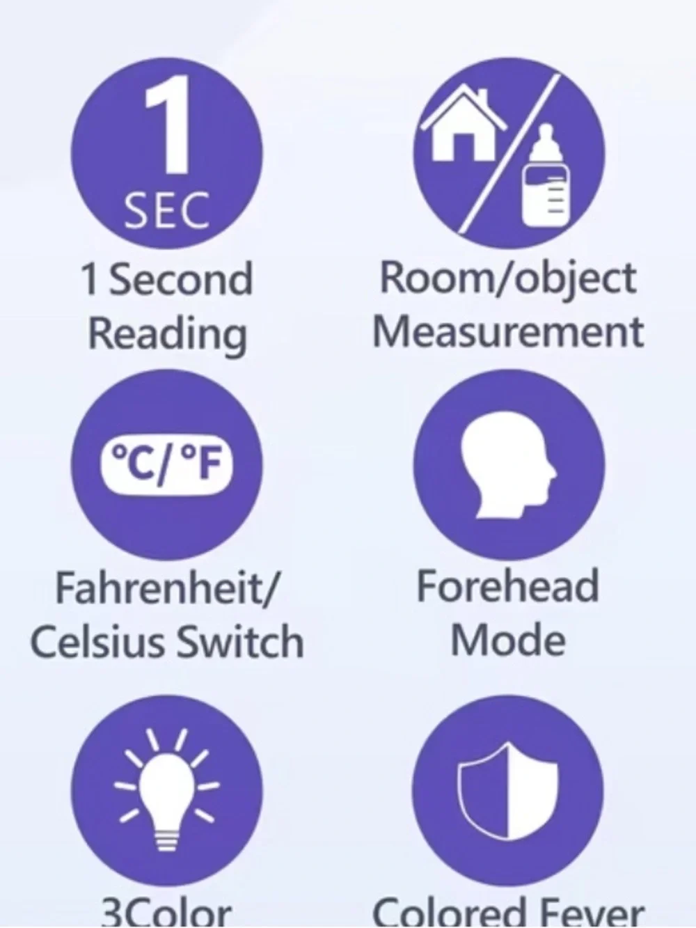 Non-Contact Forehead Thermometer Feature Graphic - Purple & White